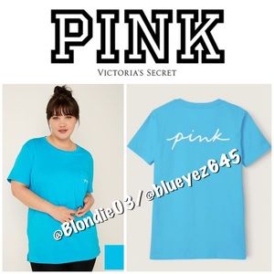PINK by Victoria’s Secret short sleeve campus t-shirt neon scuba script logo M